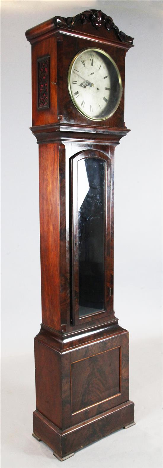 James Edwards of London. A William IV mahogany regulator, H.6ft 10in.